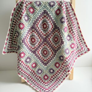 Alaska Baby Blanket Granny Square Crochet Pattern (PDF Pattern)