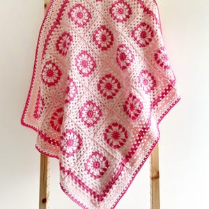 PDF Pattern Blossom Baby Blanket Crochet Granny Square Blanket Pattern Newborn Crocheted Crochet Pattern Lap Throw