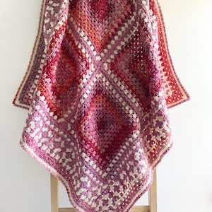 Winter Berry Granny Square Blanket Crochet Pattern (PDF Pattern)