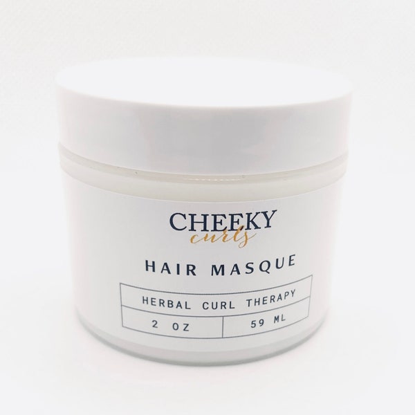 Hair Masque  2 oz - Natural Herbal Hair Treatment for Curly and Wavy Hair, Organic Ingredients, Hair Care, Clean Beauty, Healthy Curls