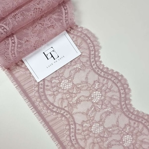 Renda rosa antiga, renda francesa Chantilly, renda de noiva, renda de casamento, renda recortada, renda de cílios, renda floral, renda para lingerie LL8801