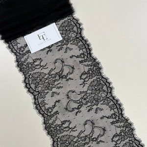 Renda preta, Renda Chantilly, Renda francesa, Renda nupcial, Renda de casamento, Renda recortada, Renda de vestido de noite Lingerie L87002