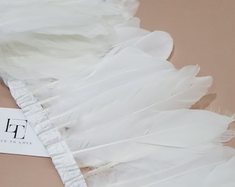 Franges De Plumes D'oie 2 Mètres - Assortiment Couleurs - Pour Couture, Déco, Costumes, Accessoires