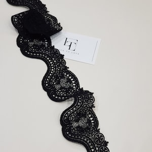 Renda preta, Renda francesa, Renda Alençon, Renda para vestido de noiva, Renda para casamento, Renda para liga, Renda para vestido de noite, Renda para lingerie, jarda LMF330