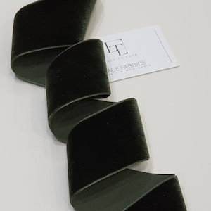 Ruban de velours vert foncé par mètre, ruban de velours étroit, noeud cadeau en ruban de tissu velours, ruban de velours pour cheveux, bordure en velours ST1007