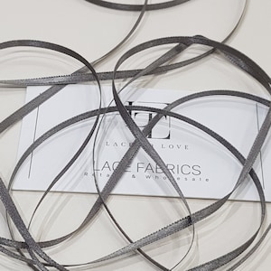 3 mm Graues Satinband, Doppelseite Satinband, Satinband, Satin Schleife, Satinband ST1045