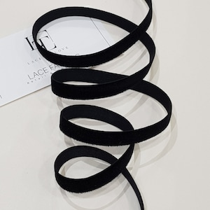 Zwart elastisch fluwelen lint op maat gesneden, breed fluwelen lint zwart, fluwelen stoffen lint cadeaustrik, haarlint fluweel, fluwelen rand HDS002