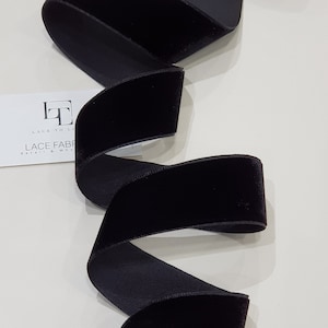 Zwart fluwelen lint op maat gesneden, smal fluwelen lint zwart, fluwelen stoffen lint cadeaustrik, haarlint fluweel, fluwelen rand ST1012