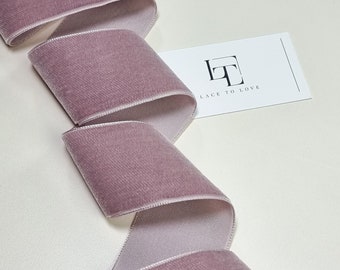 Ruban velours violet : 1,97 po. de large, bordure en tissu velours