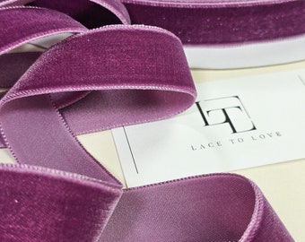 Ruban de velours violet : Bordure en tissu étroite, nœud cadeau, ruban pour cheveux