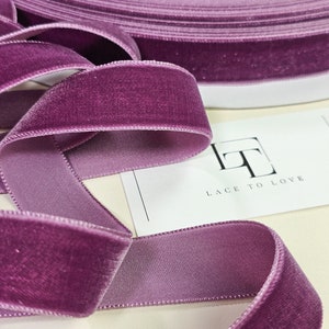 Ruban de velours violet/lilas par mètre, ruban de velours étroit, noeud cadeau ruban de tissu velours, velours ruban pour cheveux, bordure en velours ST1084