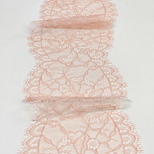 Guarnição de renda rosa salmão, renda francesa, renda chantilly, renda de noiva, renda de casamento, renda de liga, renda de vestido de noite, renda de lingerie, L3927