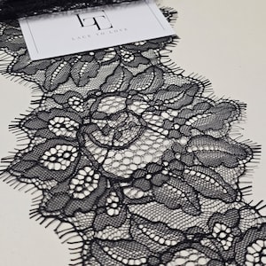 Pizzo nero, pizzo chantilly, pizzo francese, pizzo da sposa, pizzo da sposa, pizzo smerlato, pizzo ciglia, pizzo floreale, pizzo per lingerie WDL6014