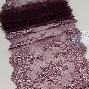 Violette kant Trim, Franse Lace trim, Chantilly Lace trim, Bruids kant, Bruiloft Lace Veil kant Geschulpt kant Lingerie Lace gesneden op maat L1773