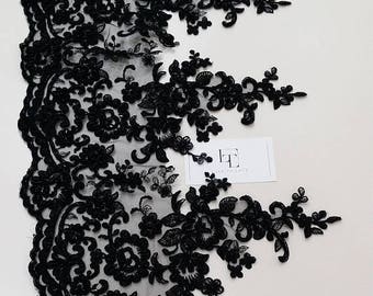black bridal lace fabric