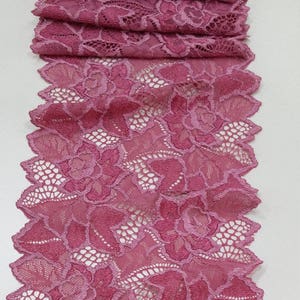 Pinke Stretch Spitze, Elastische Spitze, Chantilly Spitze Französische Spitze, Brautspitze Hochzeit Spitze Wimpern Spitze Floral JE52002