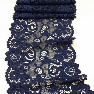 Blaue Spitze, Elastische Spitze, Chantilly Spitze, französische Spitze, Brautspitze, Hochzeit Spitze, Wimpernspitze, Lingerie JE89901