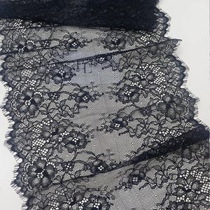 Pizzo nero Trim, Pizzo francese, Pizzo Chantilly, Pizzo da sposa, Pizzo da sposa, Pizzo giarrettiera, Pizzo da sera, Pizzo lingerie Taglio a misura L1772