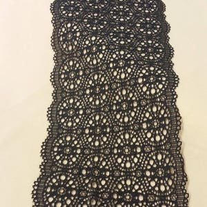 Schwarze Stretch Spitzen borte, Französische Spitze, Elastische Spitze, Chantilly Spitze, Brautkleid, Hochzeit Spitze Strumpfband Spitze Abendkleid Spitze Dessous L62301