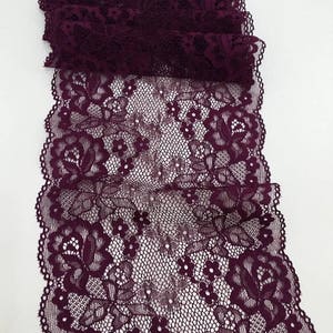 Renda elástica violeta, Lingerie, Renda elástica francesa Renda elástica Casamento Renda recortada Renda de cílios Renda floral Lingerie LJ26001
