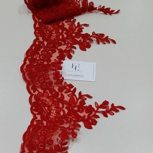 Rosa Spitzenborte, Rote Alencon Spitzenband
