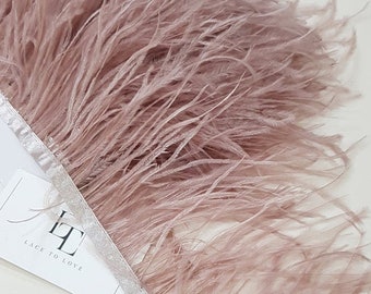 Old Rose Ostrich Feather Fringe: Ribbon Trim, By The Yard