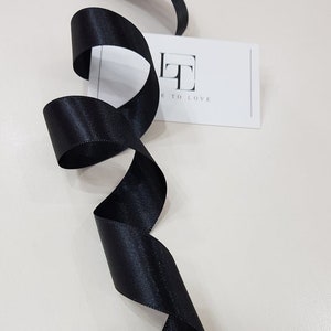 25 mm schwarzes Satinband, Doppelseite, Meterware, Satinband schwarz, Satin Stoffband Geschenk Schleife, Haarband, Satinschleife ST1013