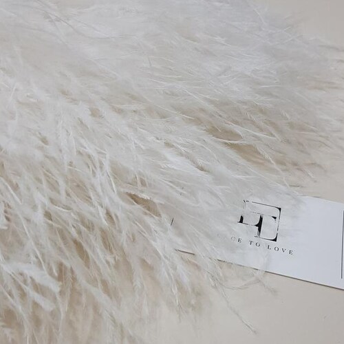1 Yard Ostrich Feather Trimming With Ribbon Natural Ostrich Etsy