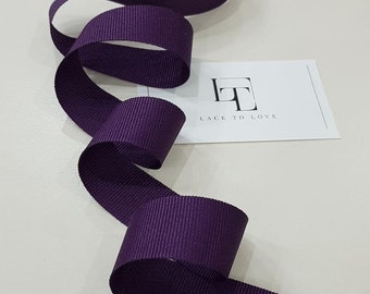 Dark lilac Grosgrain Ribbon Grosgrain Bows, Hair bow Supplies, by the yard, ribbon lilac, gift bow, hair ribbon, grosgrain trim ST1038