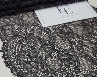 Brown stretch lace trim, French elastic lace, scalloped bridal gown lace, wedding garter lace, evening dress lace, lingerie lace, LMF500