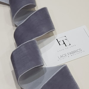 Grijs elastisch fluwelen lint op maat gesneden, breed fluwelen lint grijs, fluwelen stoffen lint cadeaustrik, haarlint fluweel, fluwelen rand HDS005