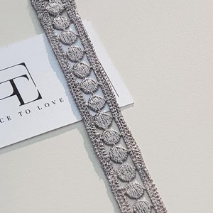 Acabamento em renda prateada, renda francesa, renda Alençon, renda para vestido de noiva, renda para casamento, renda prateada, renda para ligas, renda para lingerie LMF410