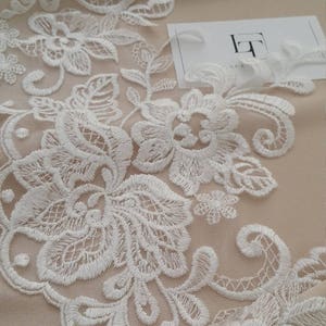Creme Spitzenborte, Elfenbein Alencon Spitze stoff