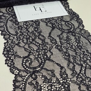 Schwarze Stretch-Spitzenborte, schwarze Spitze elastisch, LMT1301