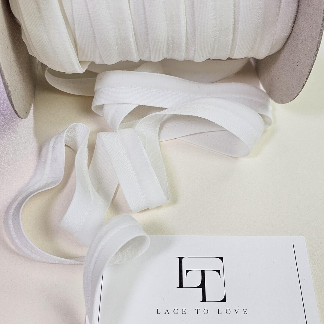 Finising Ribbon White Elastic Velvet Ribbon by the Yard, Narrow Velvet Ribbon, Velvet ...