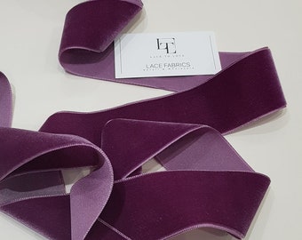 Ruban de velours violet : bordure en tissu de 5 cm de large