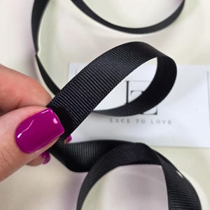 Nastro grosgrain nero oro, fiocchi in grosgrain, forniture per fiocchi per capelli, tagliato su misura, fiocco regalo, nastro per capelli, rifinitura in grosgrain lucido, V013