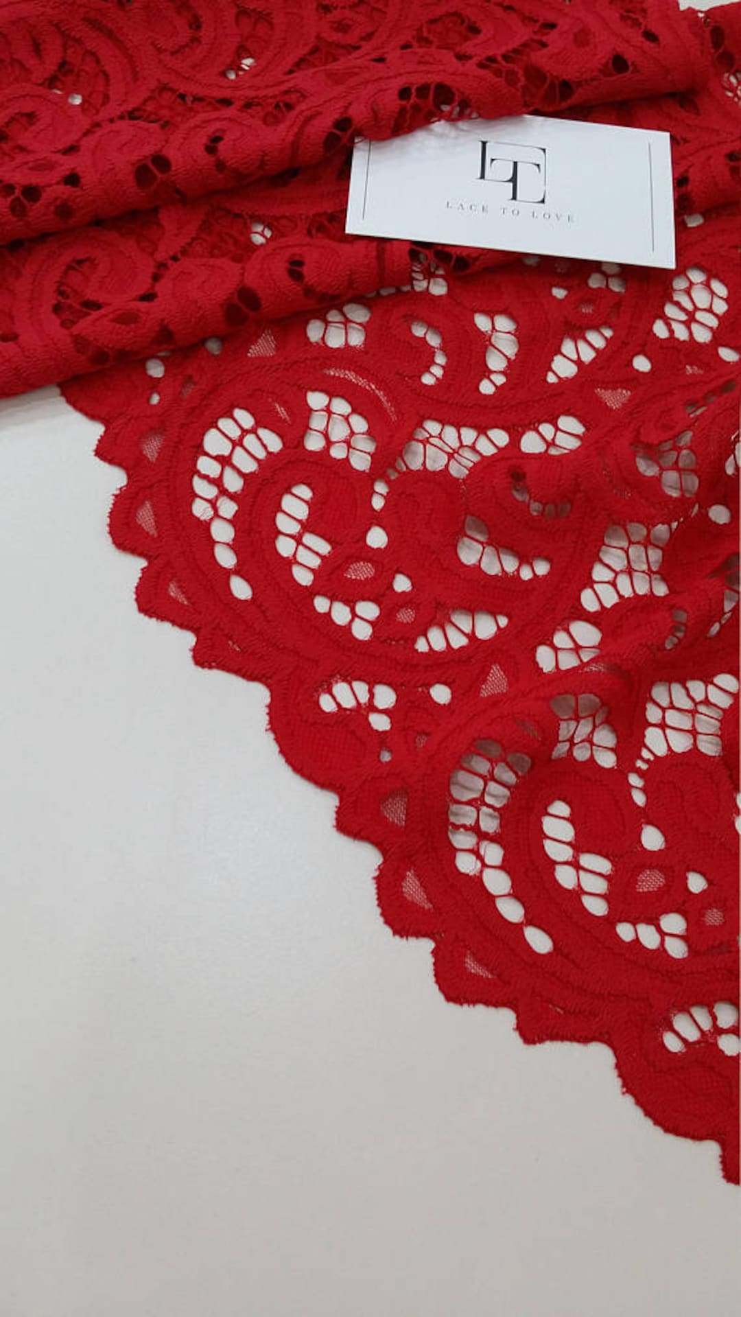 Red Alencon Lace Trim: Scalloped Bridal Gown Lace (9.8 Inches) - Etsy