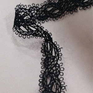 Rifinitura in pizzo nero, pizzo francese, pizzo Alencon, pizzo abito da sposa, pizzo da sposa, pizzo giarrettiera, pizzo abito da sera, pizzo lingerie FL47912