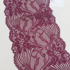 Kastanienbraun Stretch-Spitze Trim, Dessous, Elastische Spitze Französische Spitze Stretch-Spitze Hochzeit Ausgebogten Spitze Wimpern-Spitze Florale Spitze Dessous LL5501