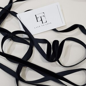 Black velvet ribbon by the yard, narrow velvet ribbon black, velvet fabric ribbon gift bow, hair ribbon velvet, velvet trim ST1052