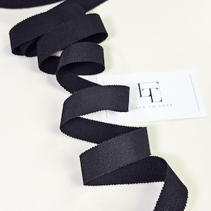 Ruban gros-grain en coton noir, ruban gros-grain de finition, fournitures pour noeuds à cheveux, à l'unité, noeud cadeau, ruban pour cheveux, bordure gros-grain ST1074
