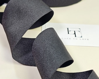 Black Grosgrain Ribbon: 2-inch Wide Trim, By The Yard