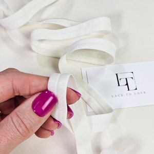 Ruban gros-grain extensible pliable ivoire pour la lingerie, ruban de finition décoratif élastique blanc par mètre, ST1059