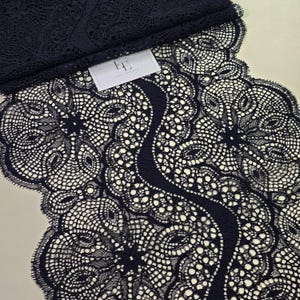 Passamaneria in pizzo macramè nero, pizzo spagnolo Alençon, venduta al metro, LMT4302