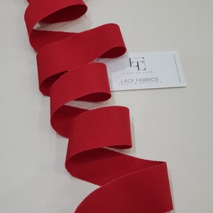 Ruban gros-grain en coton rouge Noeuds gros-grain, fournitures pour noeuds pour cheveux, par mètre, noeud cadeau, ruban pour cheveux, bordure gros-grain ST1035