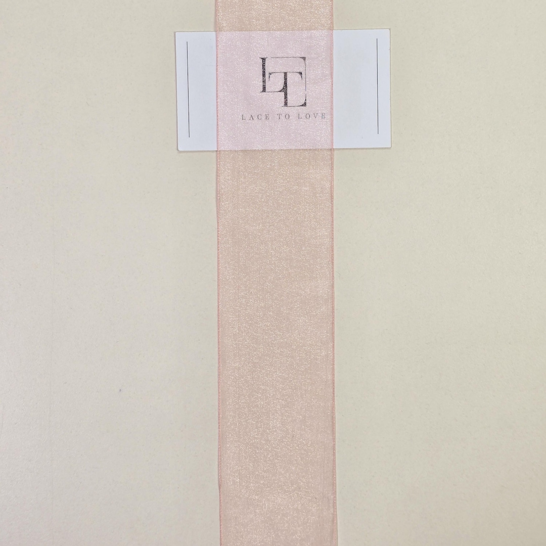 50mm Light Pink Muslin Ribbon by the Yard, Salmon Pink Shiny 5cm Wide ...