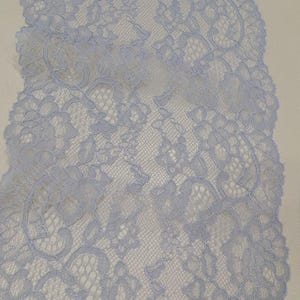 Guarnição de renda azul claro, renda francesa, renda chantilly, renda de noiva renda de casamento renda recortada renda de cílios renda floral lingerie renda lj44404