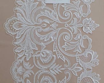 White Lace Trimming by the yard, French Lace, Alencon Lace, Bridal Gown lace, Wedding Lace, White Lace, Veil lace, Garter lace EEV2104