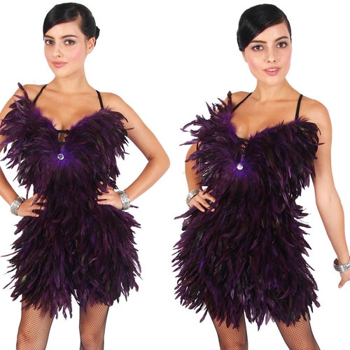 Latin Feather Dress Pluma La Diva Rio Carnival Vegas Showgirl - Etsy